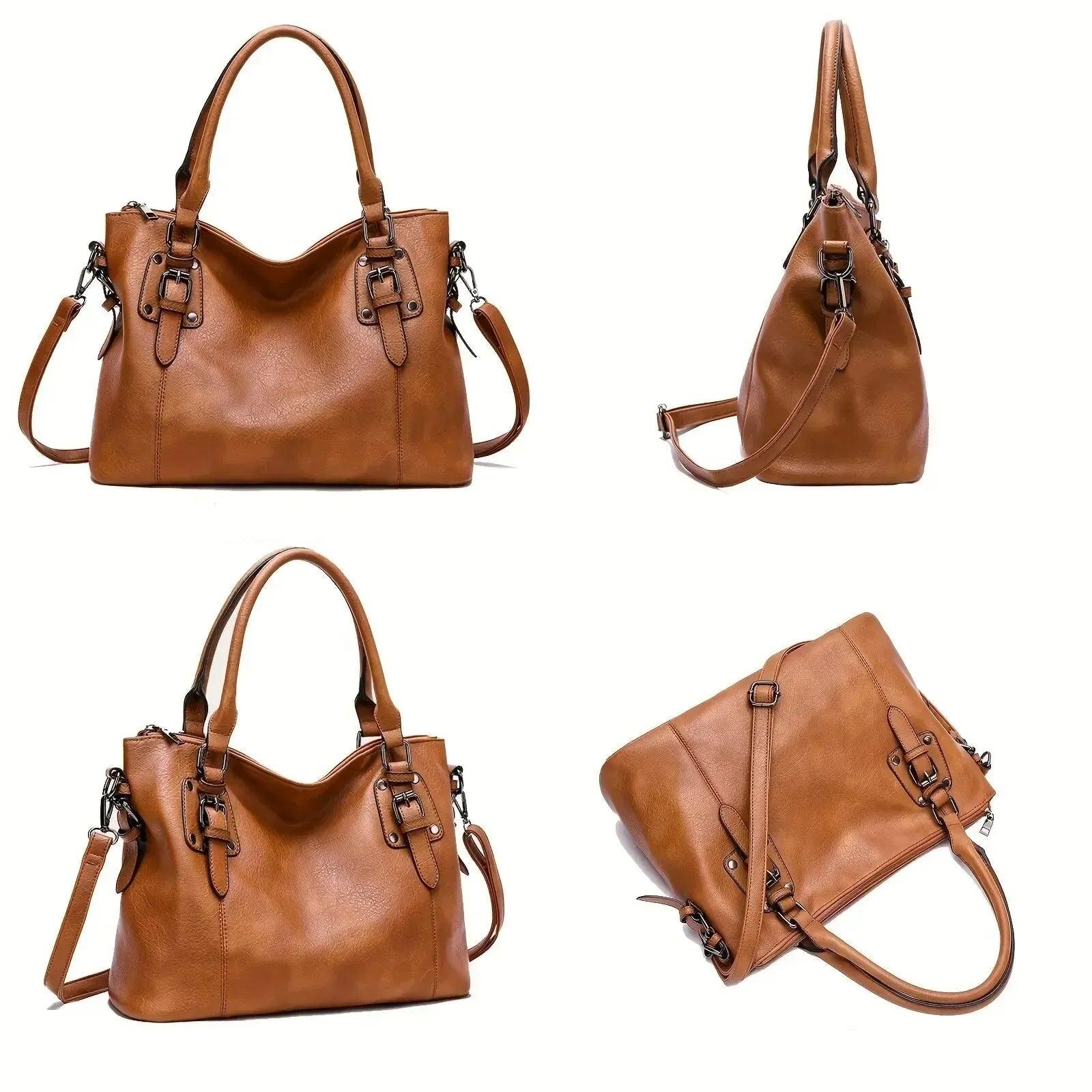 Bolsa Feminina Hobo Grande em Couro Fivelaria