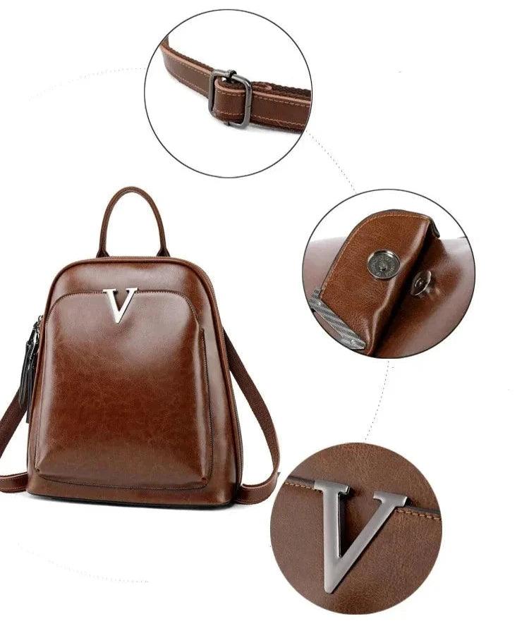 Mochila Feminina Vittoria em Couro Legítimo
