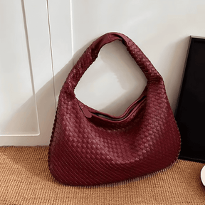 Bolsa Feminina Hobo Grande em Couro Trançada Tessália