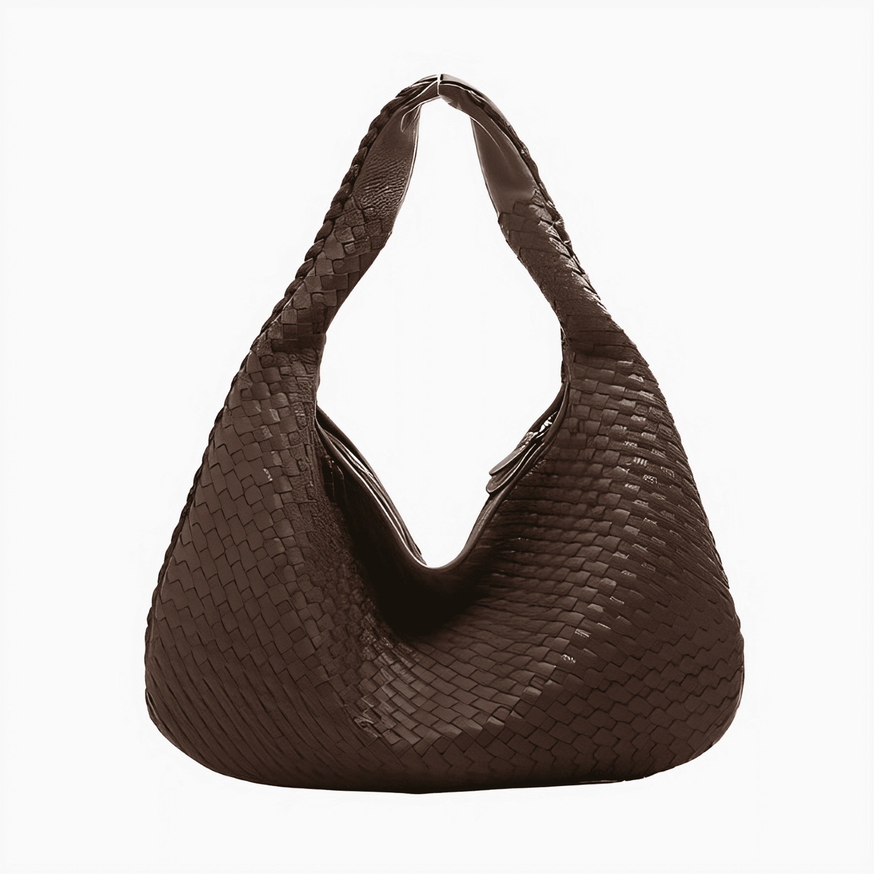 Bolsa Feminina Hobo Grande em Couro Trançada Tessália