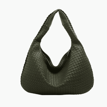 Bolsa Feminina Hobo Grande em Couro Trançada Tessália